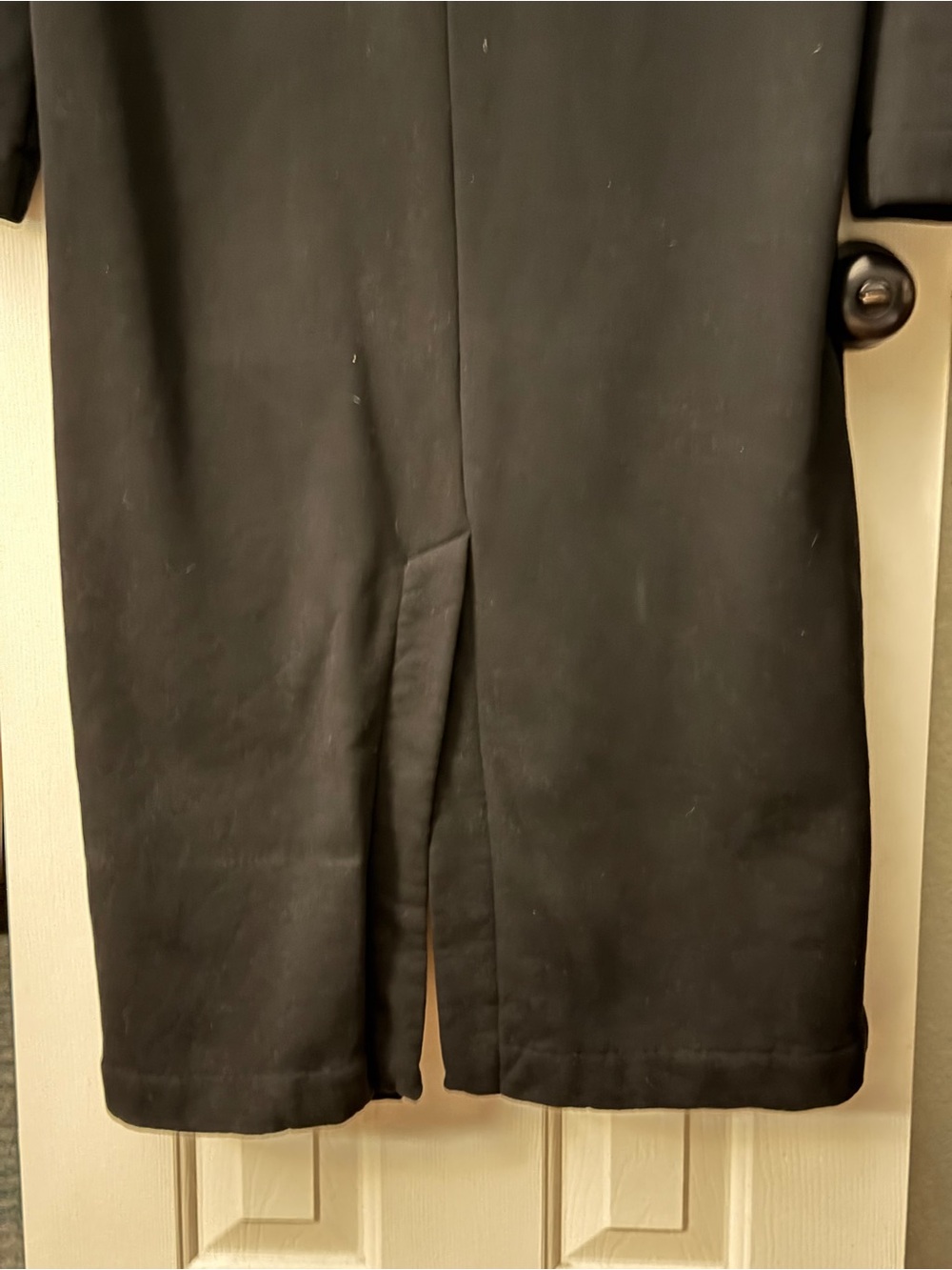 Vuori Restore Trench Coat Black - Small - Long Open Front Duster Jacket - Picture 13 of 14